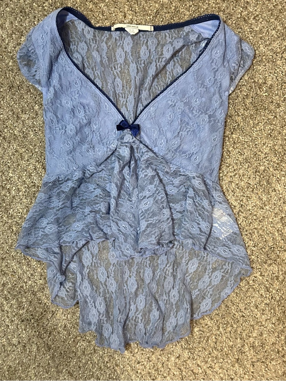 Kimchi Blue Powder Blue Lace Peplum Camisole